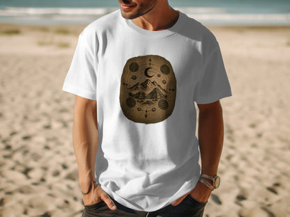 Abstract Mountain and Celestial Symbols T-Shirt product