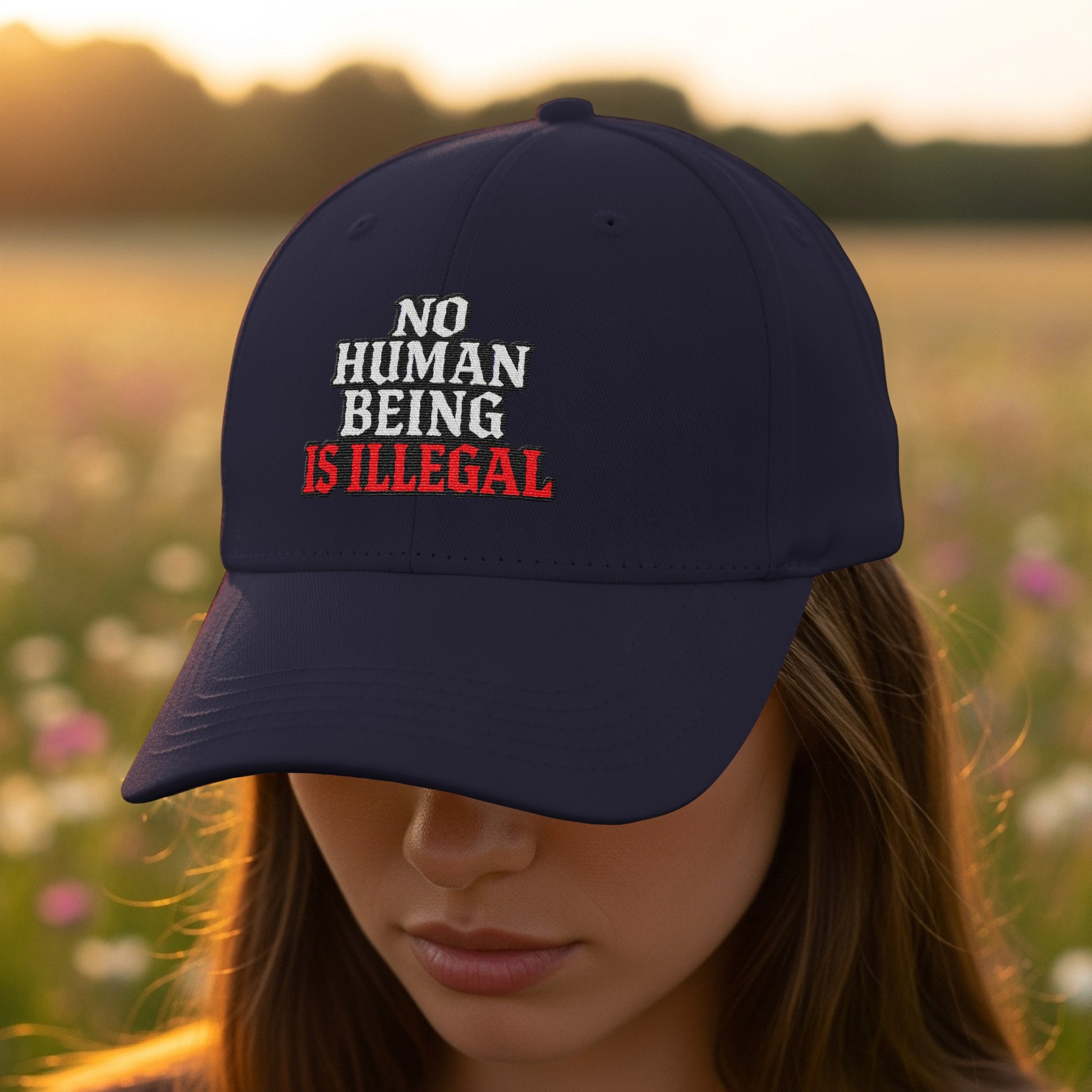 No Human Being Is Illegal Statement Cap product