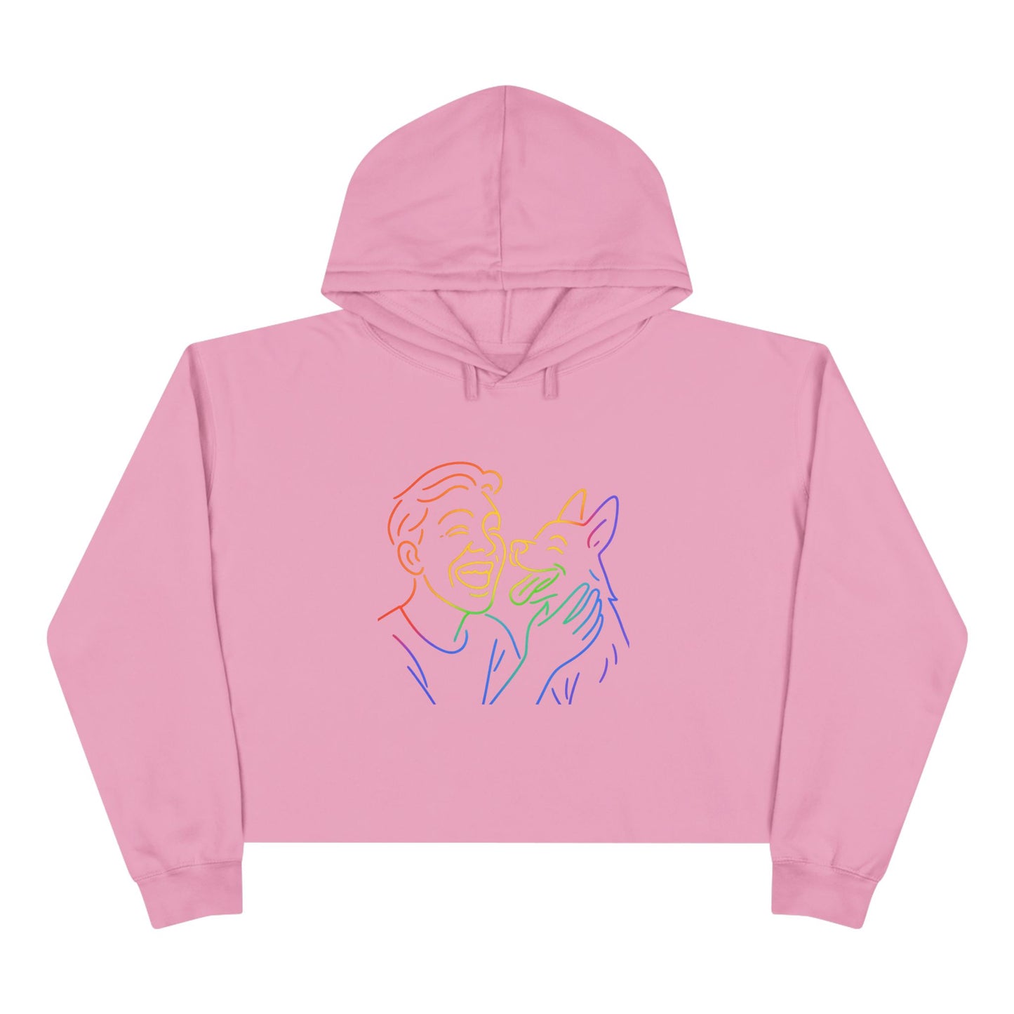 Rainbow Dog Love Crop Hoodie - Perfect Gift for Pet Lovers