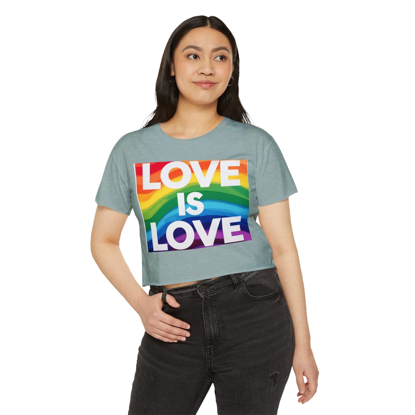 Pride corp top Rainbow Love is Love Crop Top for Festivals