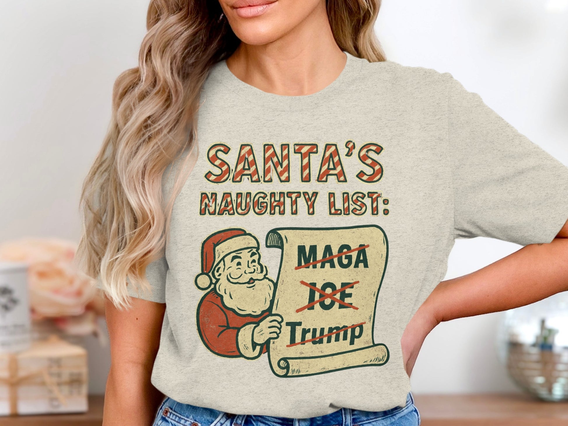 Santa's Naughty List Funny Christmas Shirt