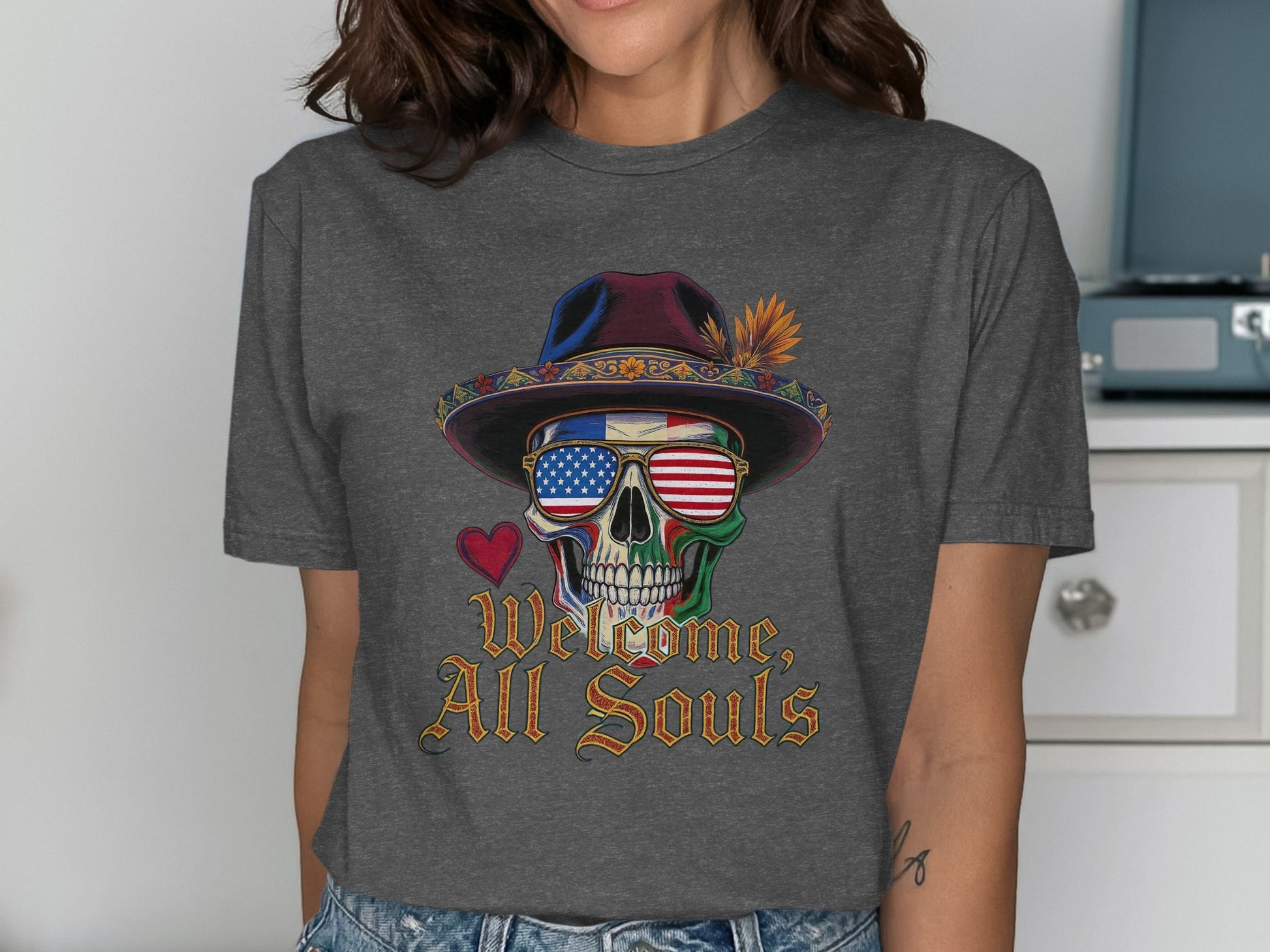 Welcome All Souls Skull Graphic T-shirt product type