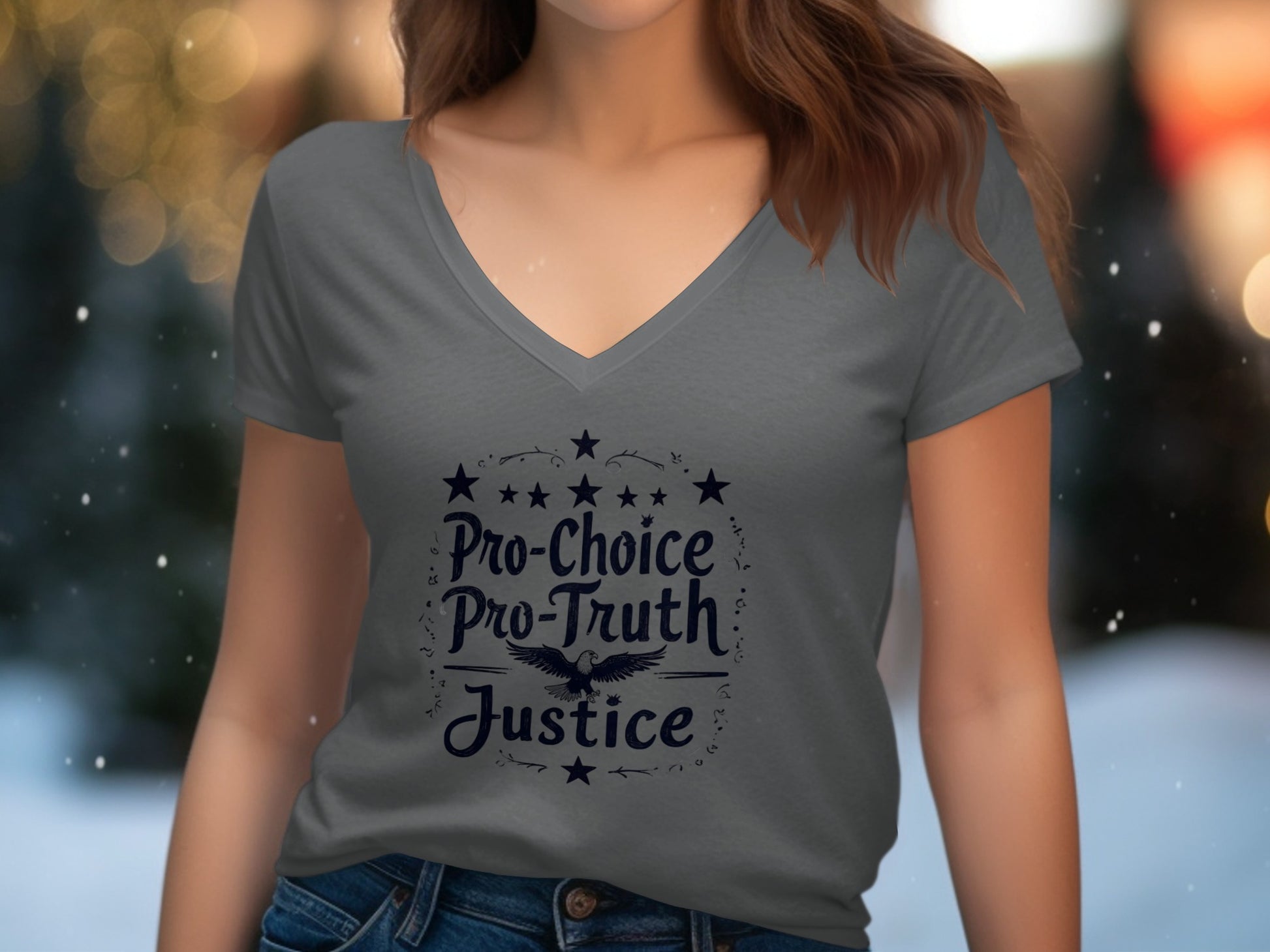 Pro-Choice Pro-Truth Justice V-Neck T-Shirt product