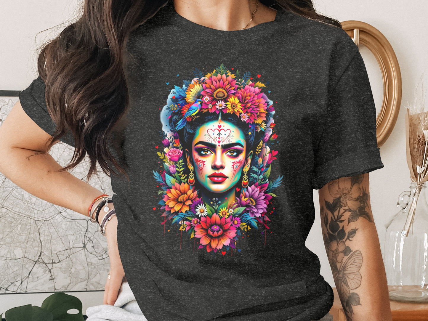Colorful Floral Woman Face Artwork Vivid Design product type