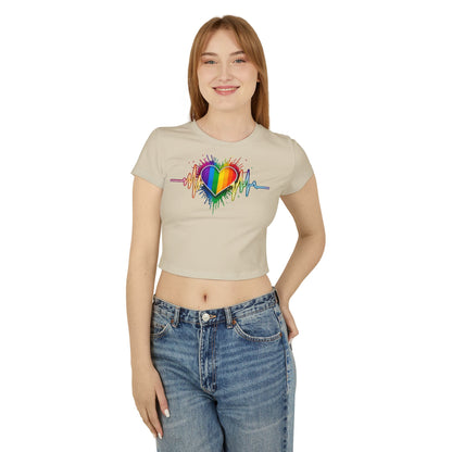 Pride baby tee Pride Heart Women's Baby Tee - Colorful Pulse Design for LGBTQ+ Celebration