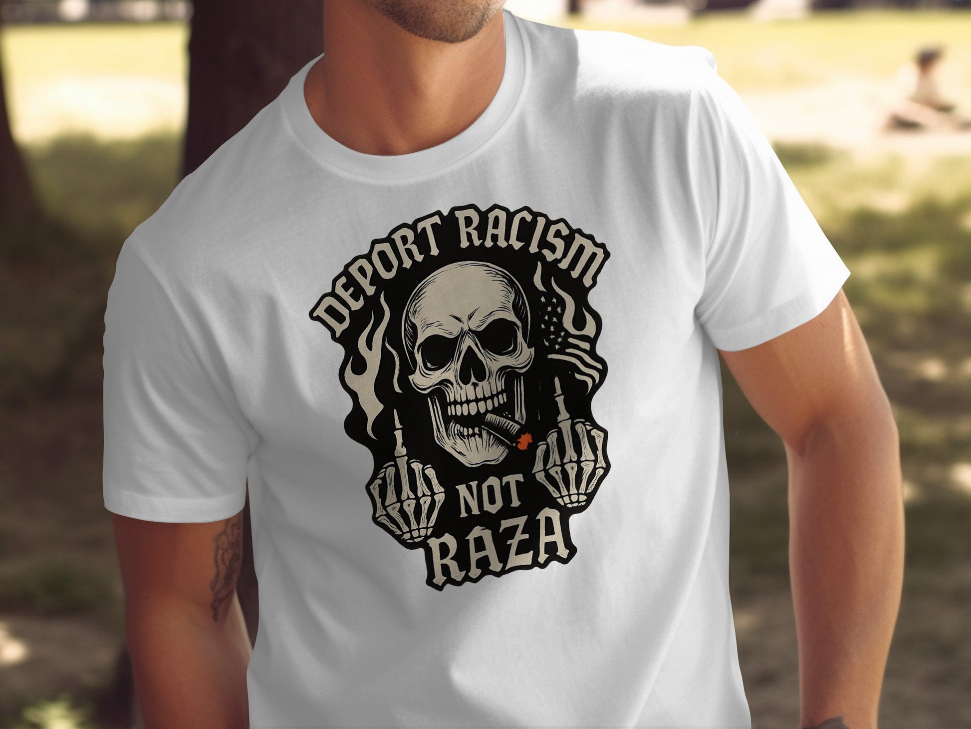 Deport Racism Not Raza Graphic T-Shirt product