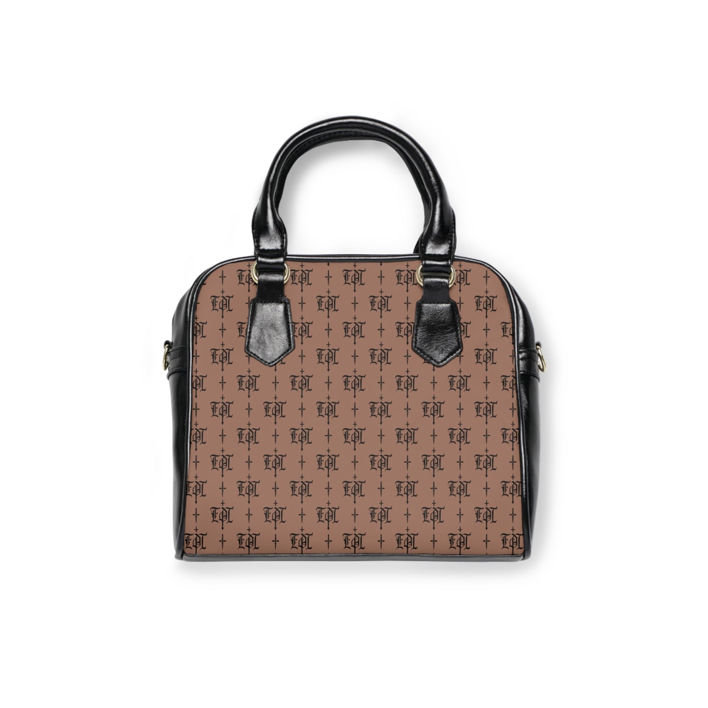 FDT Brown Purse Woke Anti Trump Liberal Purse |Monogram Grey Shoulder Handbag — Elegant Patterned Satchel Purse