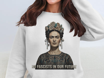 No Fascists in Our Future Floral Headpiece Sweatshirt