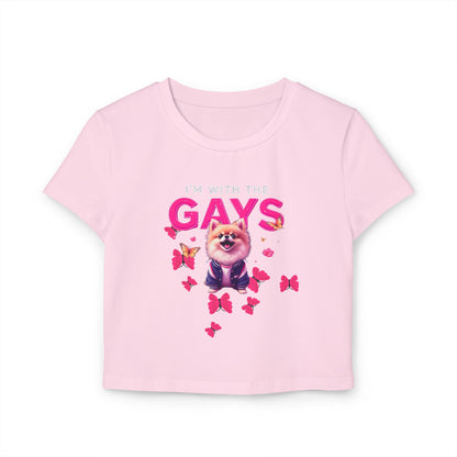 Women's Baby Tee - I'm With The Gays, Fun & Cute LGBTQ+ T-Shirt
