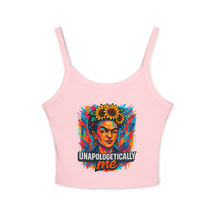 Unapologetically Me Women's Spaghetti Strap Tank Top - Boho Chic, Summer Essential, Gift for Artists, Festival Wear, Colorful Statement Top