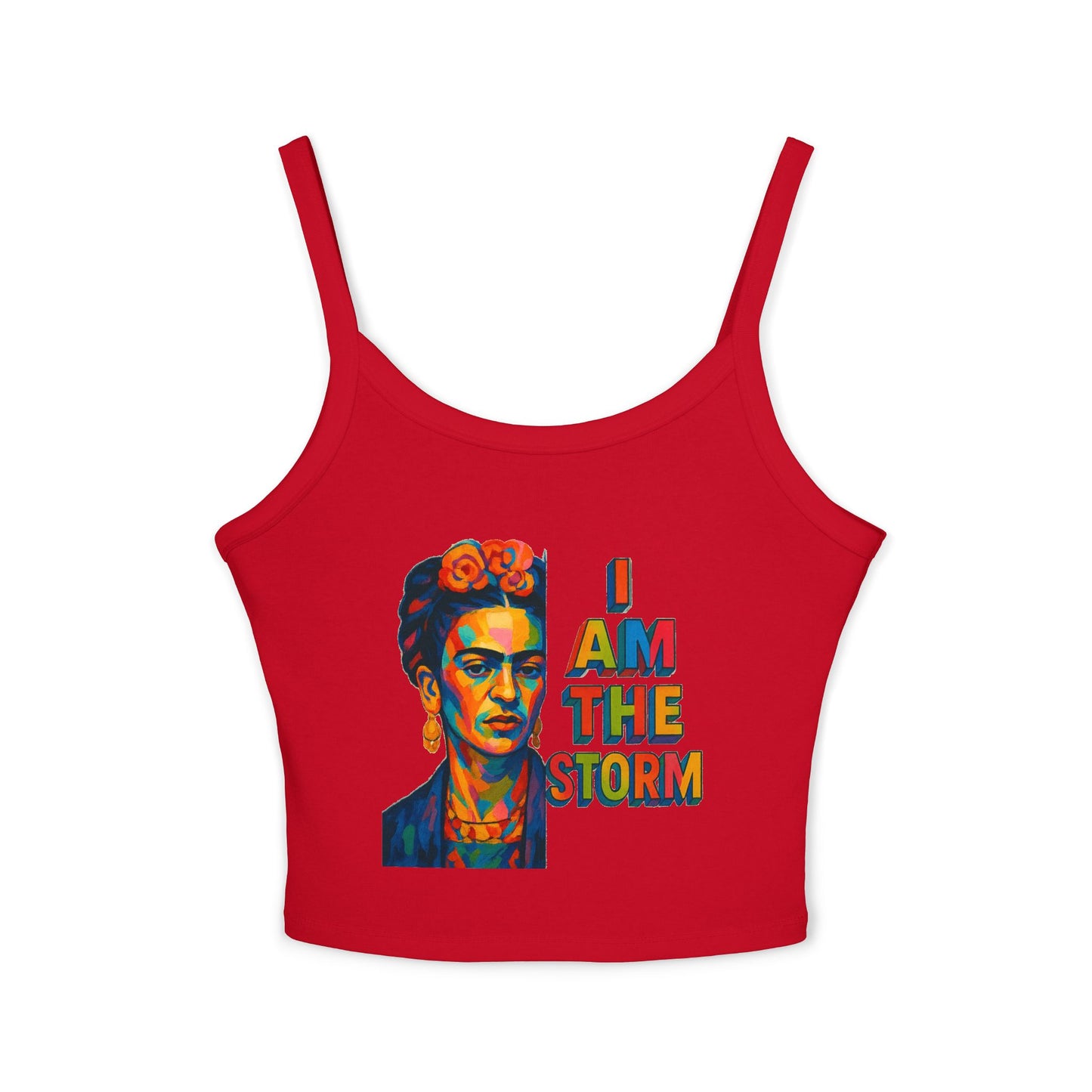Empowering Frida Kahlo Tank Top | Women's Spaghetti Strap Tee, Inspirational Summer Top, Art Apparel, Gift for Her, Boho Style