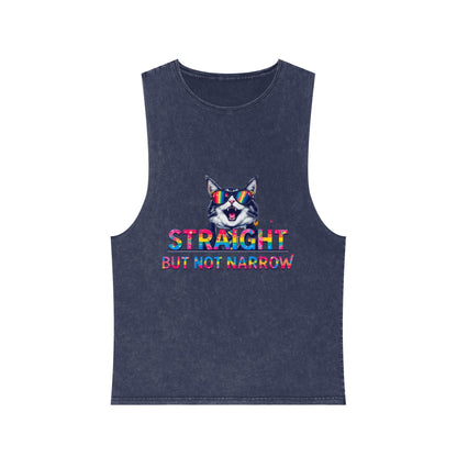 Straight But Not Narrow Unisex Stonewash Tank Top - Pride Apparel