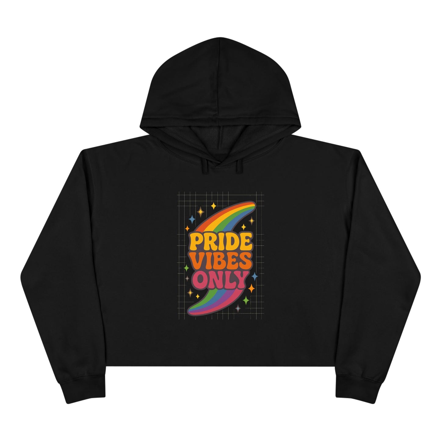 Pride Vibes Only Crop Hoodie, LGBTQ+ Apparel, Festival Wear, Casual Streetwear, Summer Fashion, Everyday Comfort