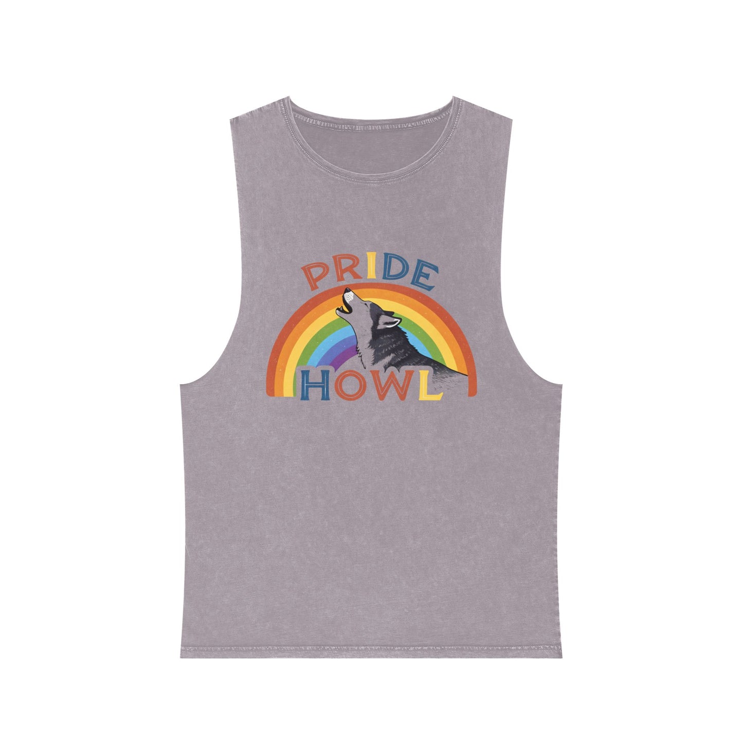 Pride Howl Stonewash Tank Top for Summer Celebrations