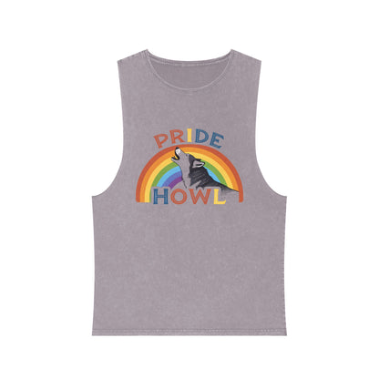 Pride Howl Stonewash Tank Top for Summer Celebrations