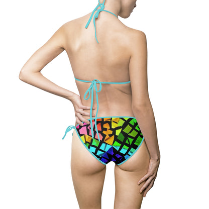 Pride Colorful Tribal Print Women's Bikini Swimsuit, Summer Swimwear, Beachwear, Pool Party Attire, Vacation Essentials