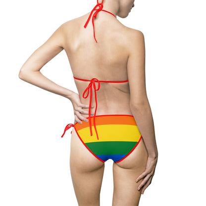 Rainbow Pride Bikini, LGBTQ+ Swimwear, Beachwear, Summer Swim Set, Gay Pride Swim, Colorful Swimsuit