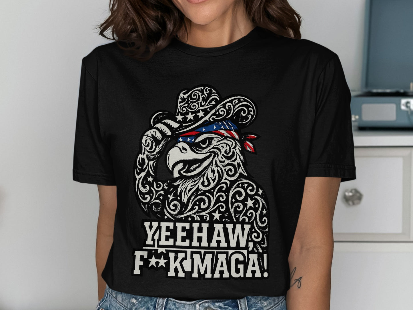Yeehaw F**k Maga Eagle Graphic Tee Shirt product type