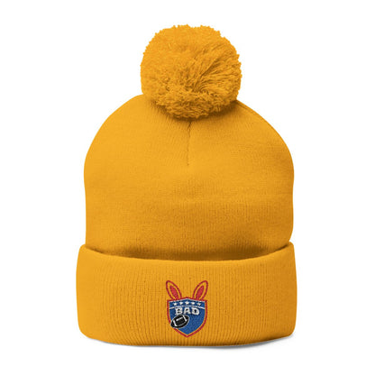 Stylish Yellow Beanie with a Cute Bad Patch Design