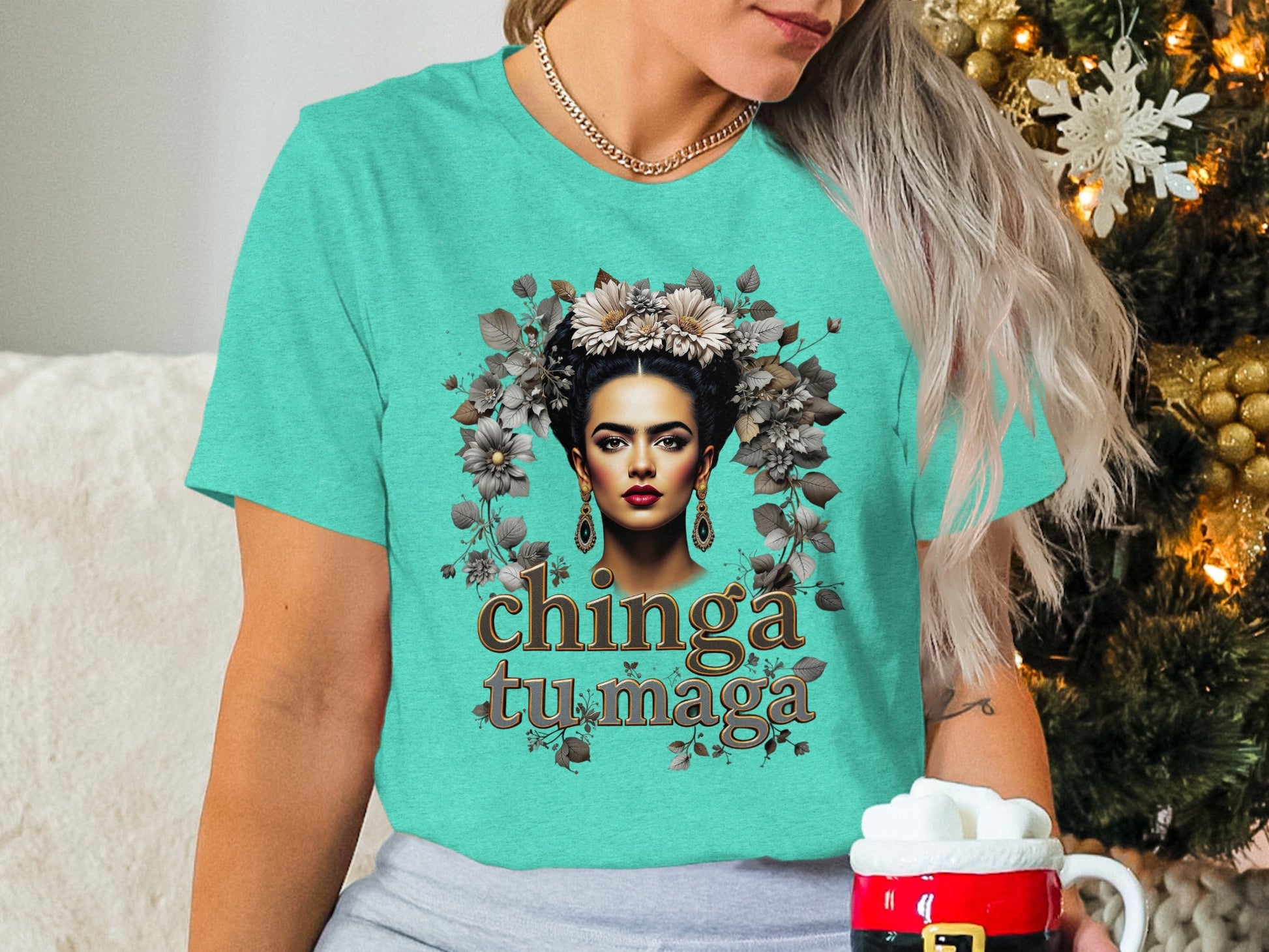 Chinga Tu Maga Flower Crown Graphic T-shirt