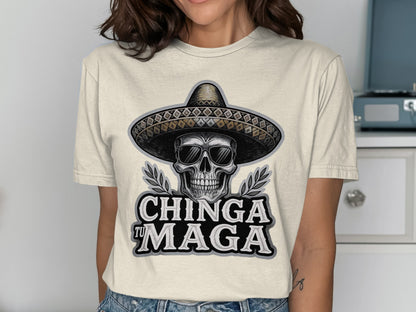 Chinga Tu Maga Skull Wear Hat Sunglasses T-Shirt product