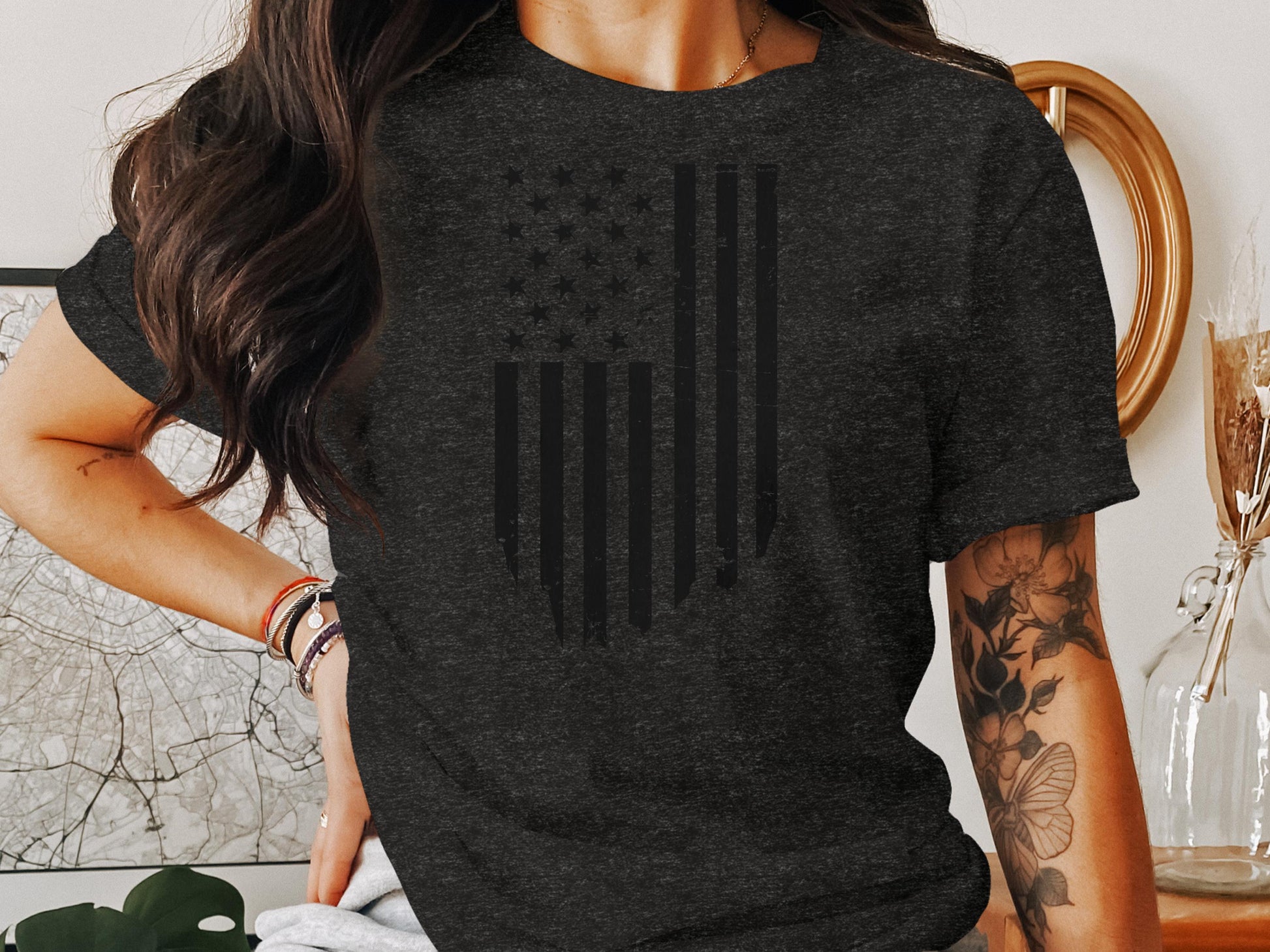 American Flag Design Short Sleeve Casual T-shirt product type