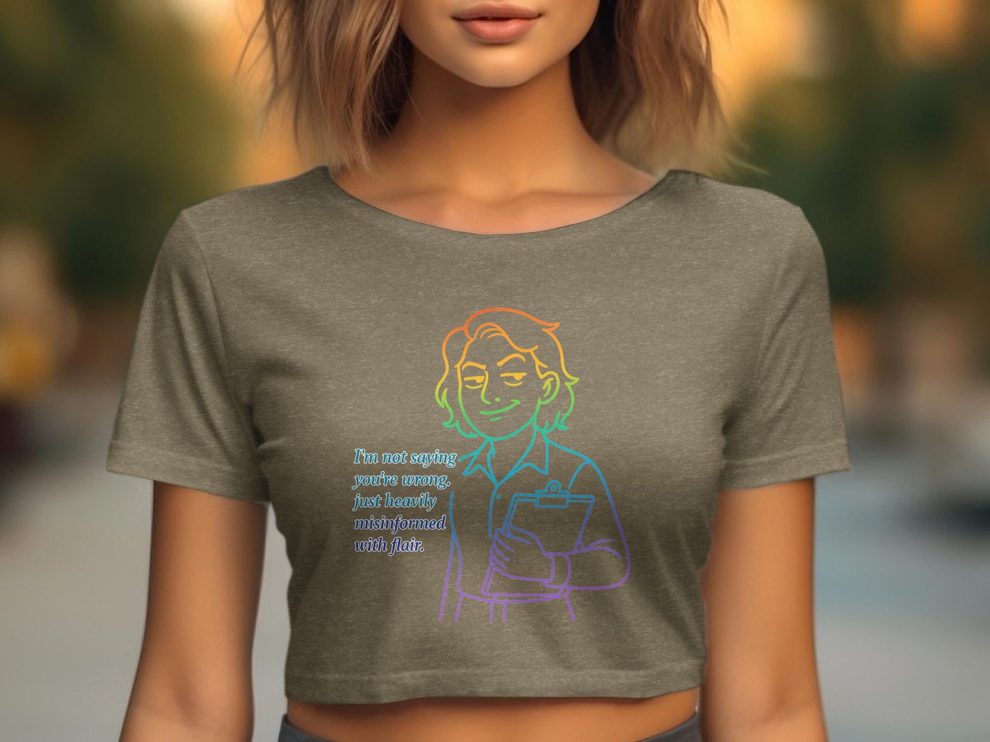 Humorous Graphic Statement Crop Top product