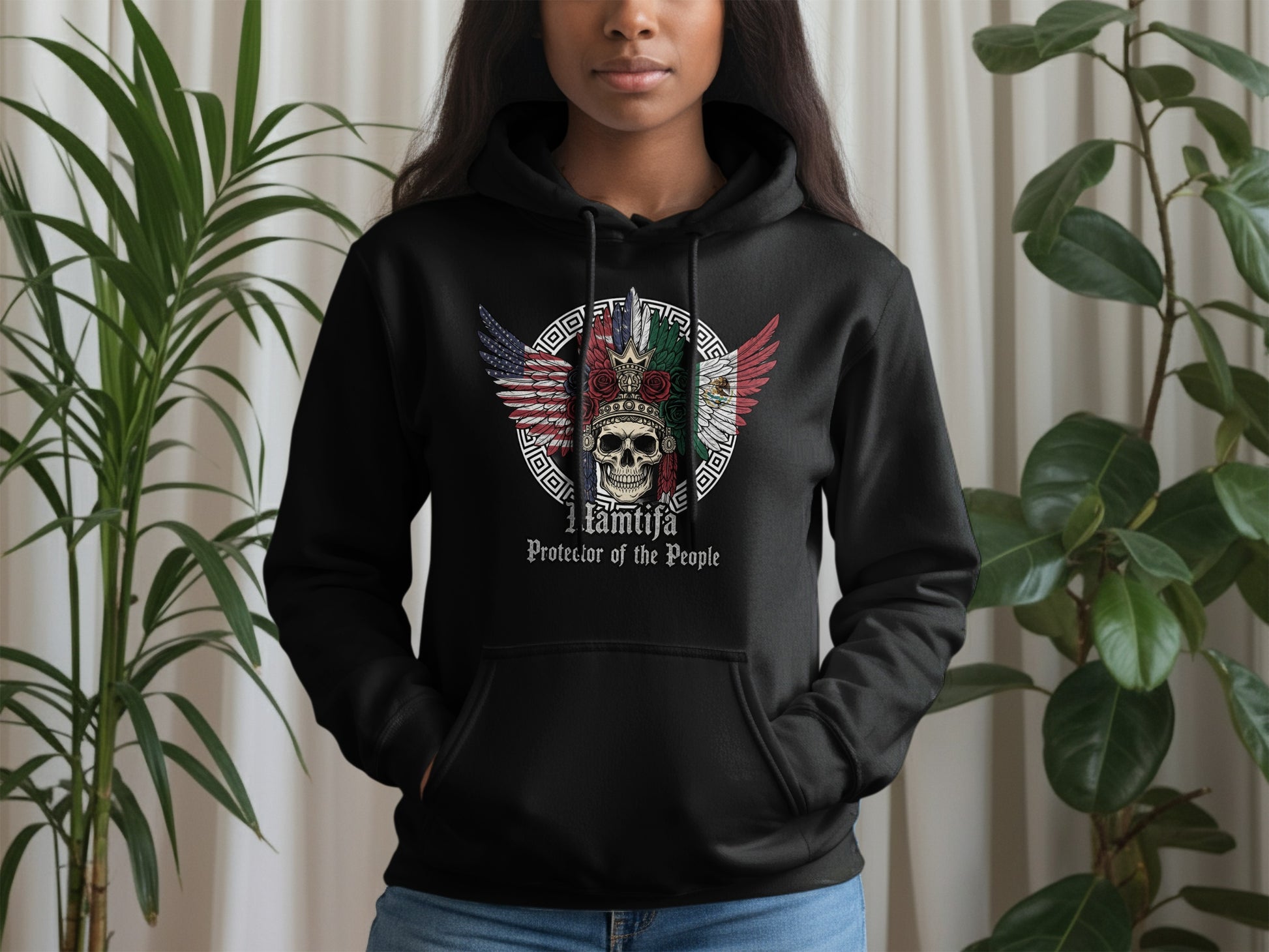 Protector of the People Skull Graphic Hoodie
