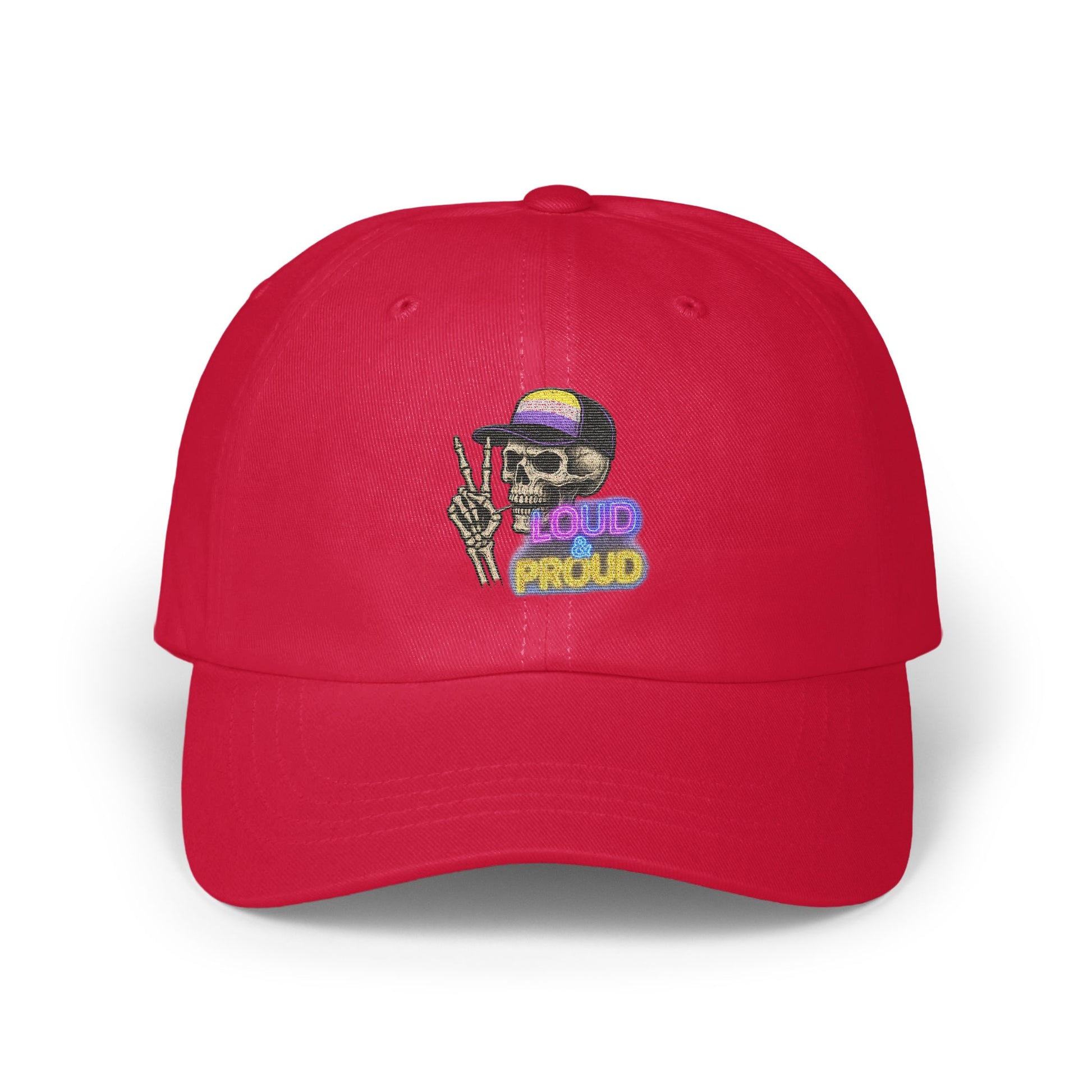 Bold Red Loud Proud Skeleton Embroidered Hat product