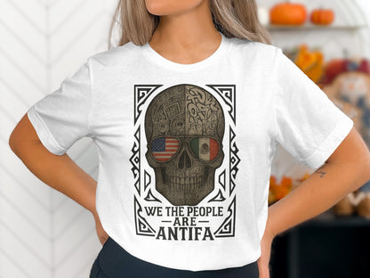 We The People Are Antifa Skull Graphic T-Shirt