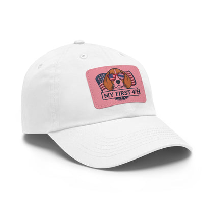 4th of July Dad Hat with Leather Patch (Rectangle)