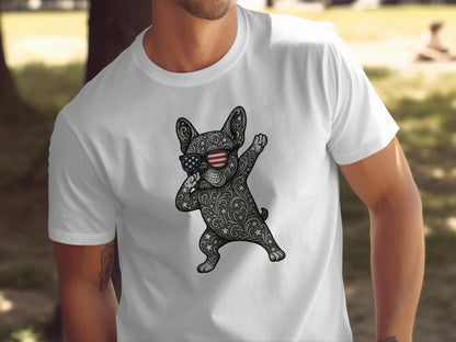 Patriotic French Bulldog Graphic Tee Shirt product type