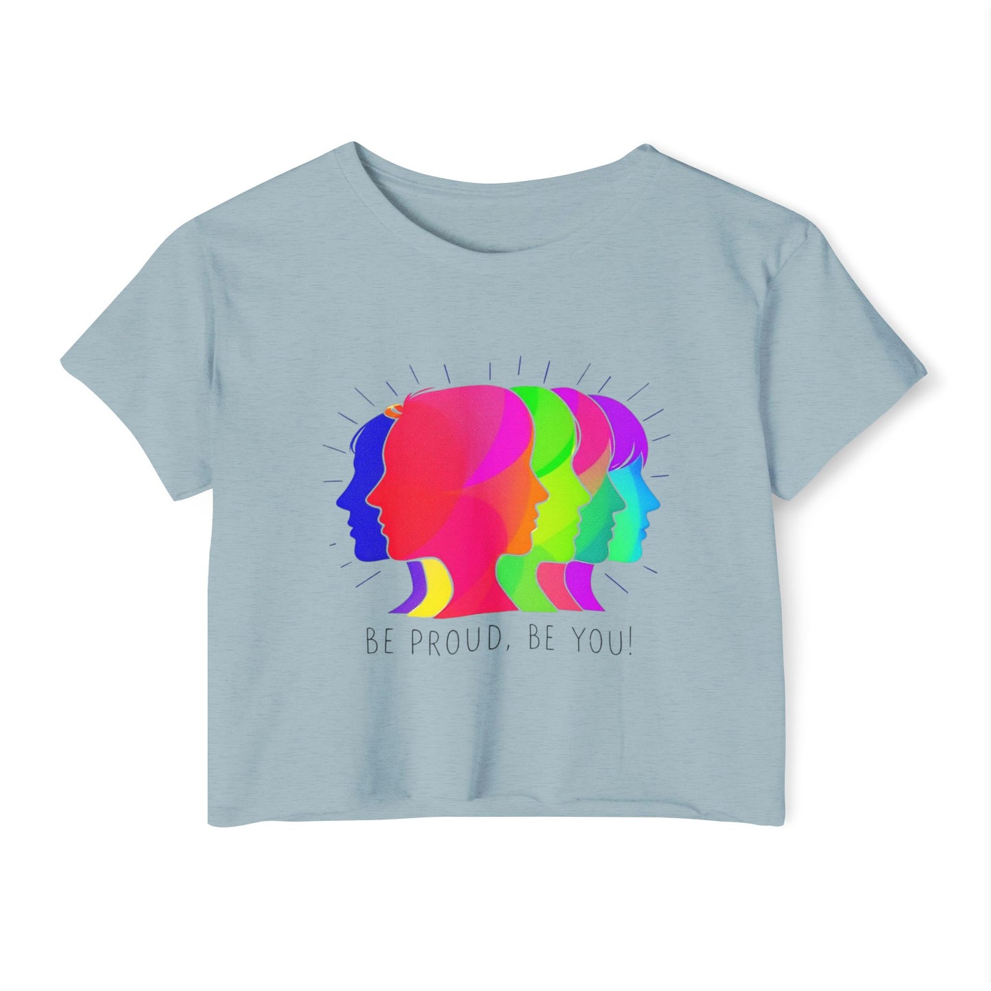 Pride crop top Women’s Festival Crop Top - Be Proud, Be You! Vibrant Pride Graphic Tee