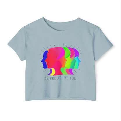 Pride crop top Women’s Festival Crop Top - Be Proud, Be You! Vibrant Pride Graphic Tee