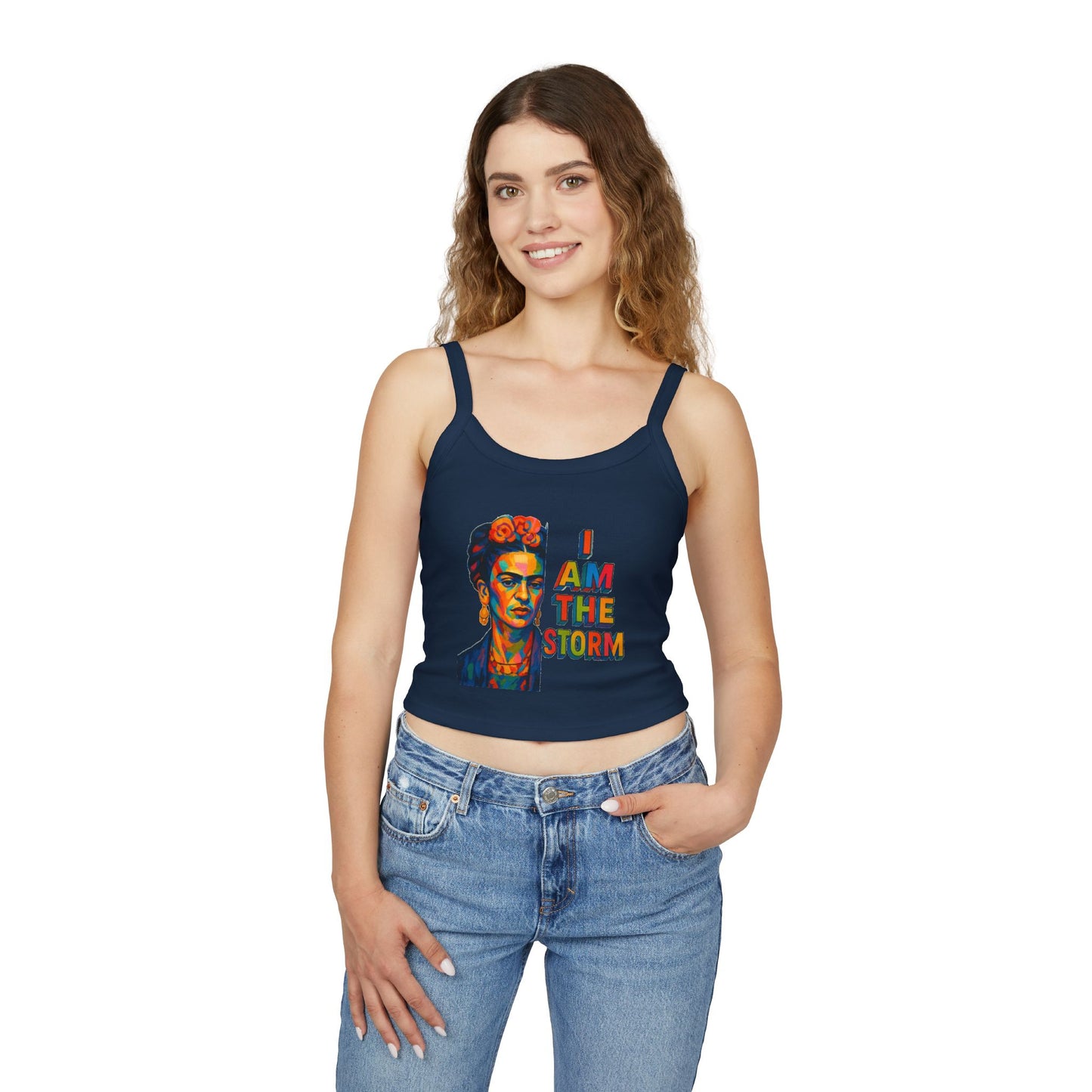 Empowering Frida Kahlo Tank Top | Women's Spaghetti Strap Tee, Inspirational Summer Top, Art Apparel, Gift for Her, Boho Style