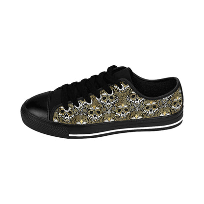Gothic Skull Pattern Women's Sneakers | Edgy Footwear, Unique Fashion, Casual Shoes, Halloween Style, Gift for Her