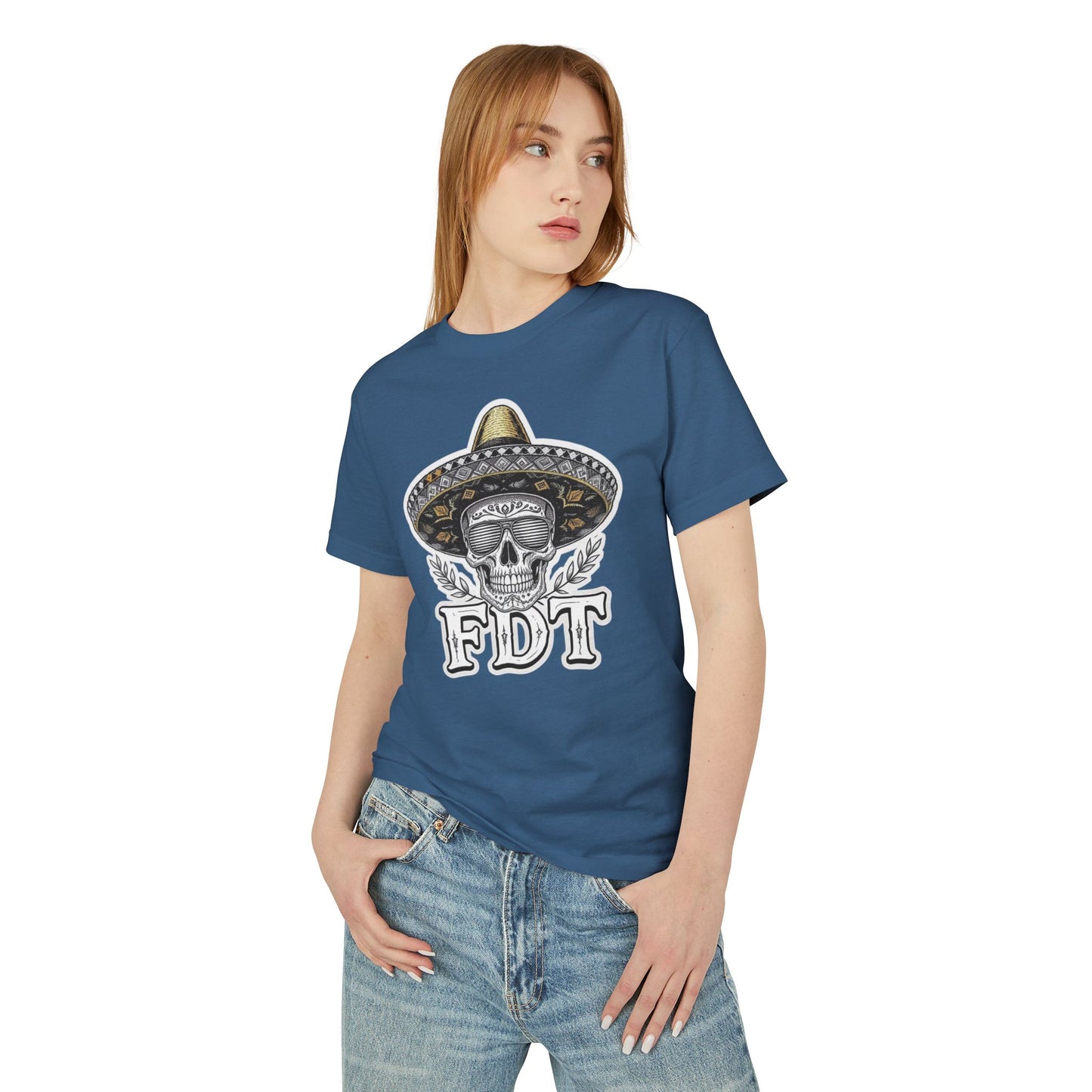 FDT Anti Trump Shirt 100% Cotton. Skull Sombrero Tee — 'FDT' Vintage Day of the Dead Graphic Shirt