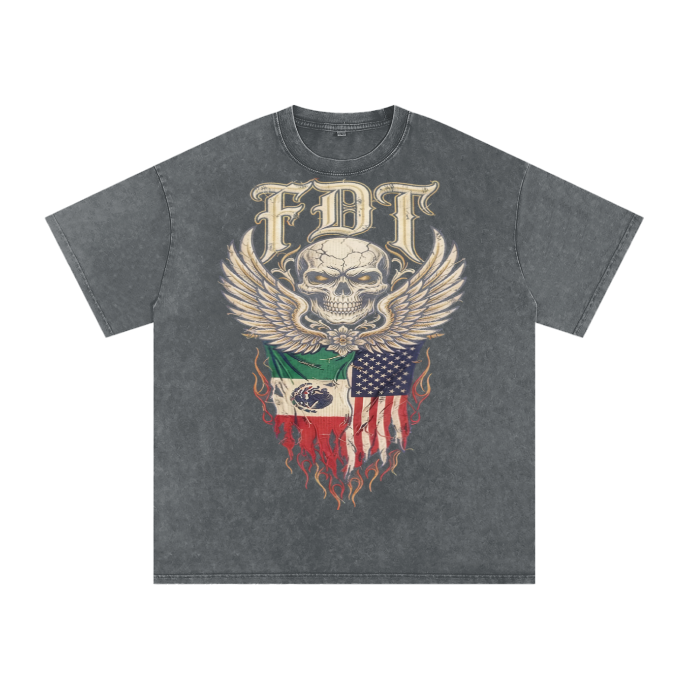 FDT Anti trump vintage style tee, great quality |Snow Washed Oversized Cotton T-Shirt
