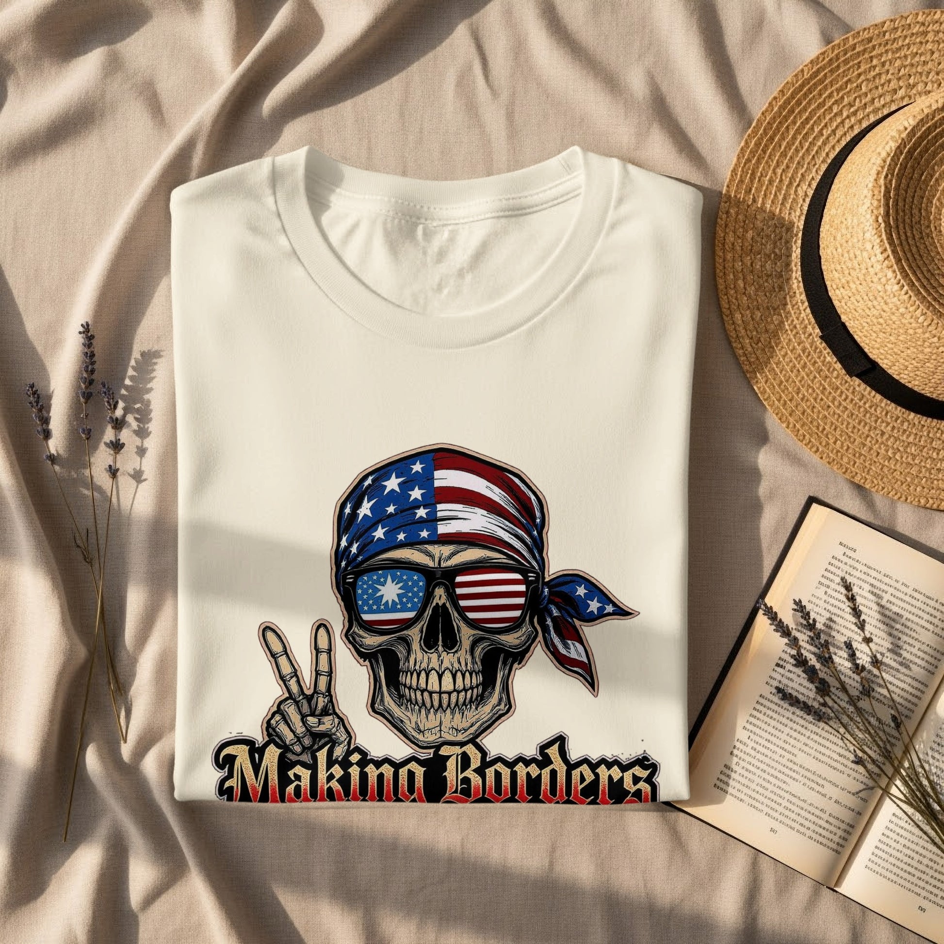Making Borders Skull Graphic Tee shirt product type