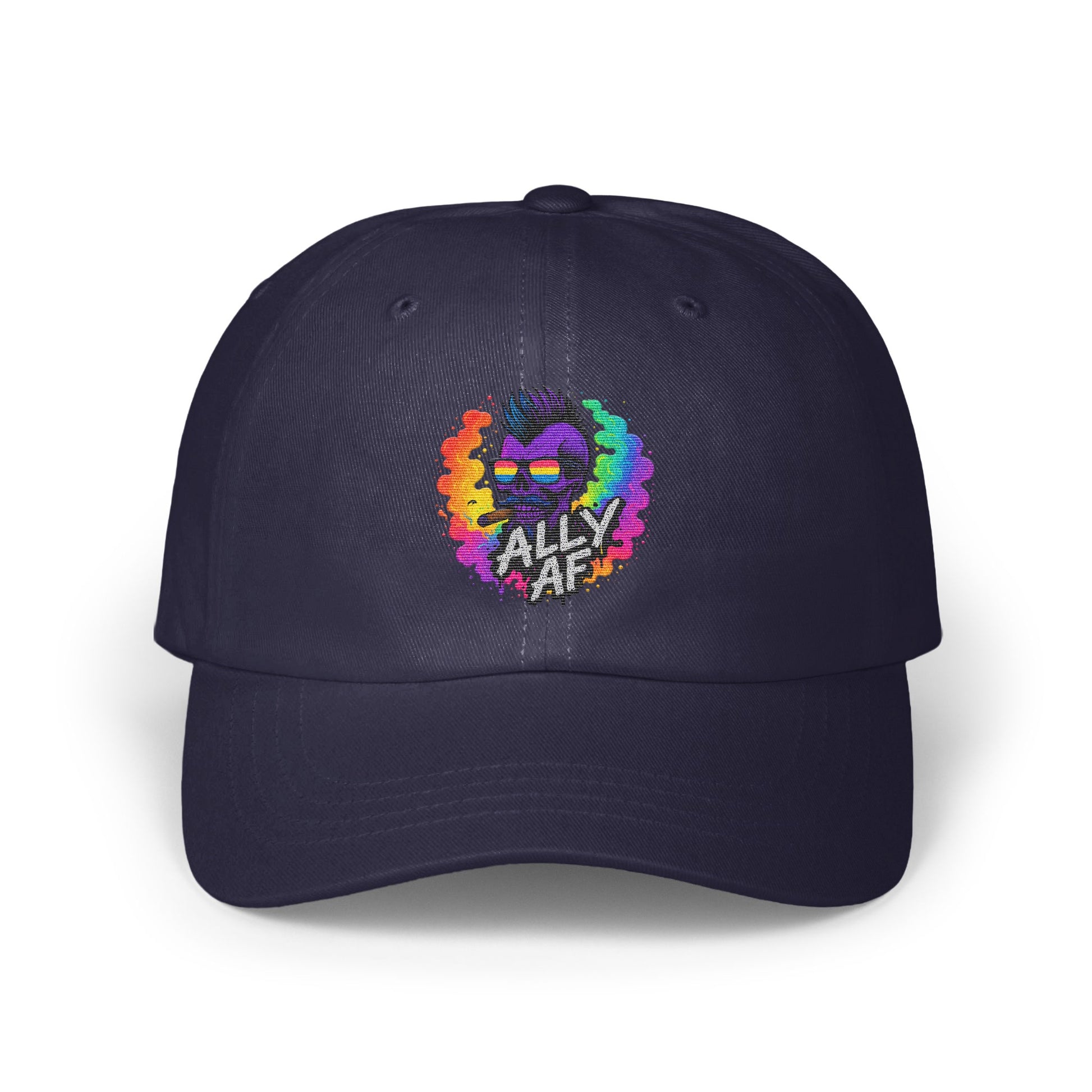 Ally AF Embroidered Rainbow Skull Design Hat product type