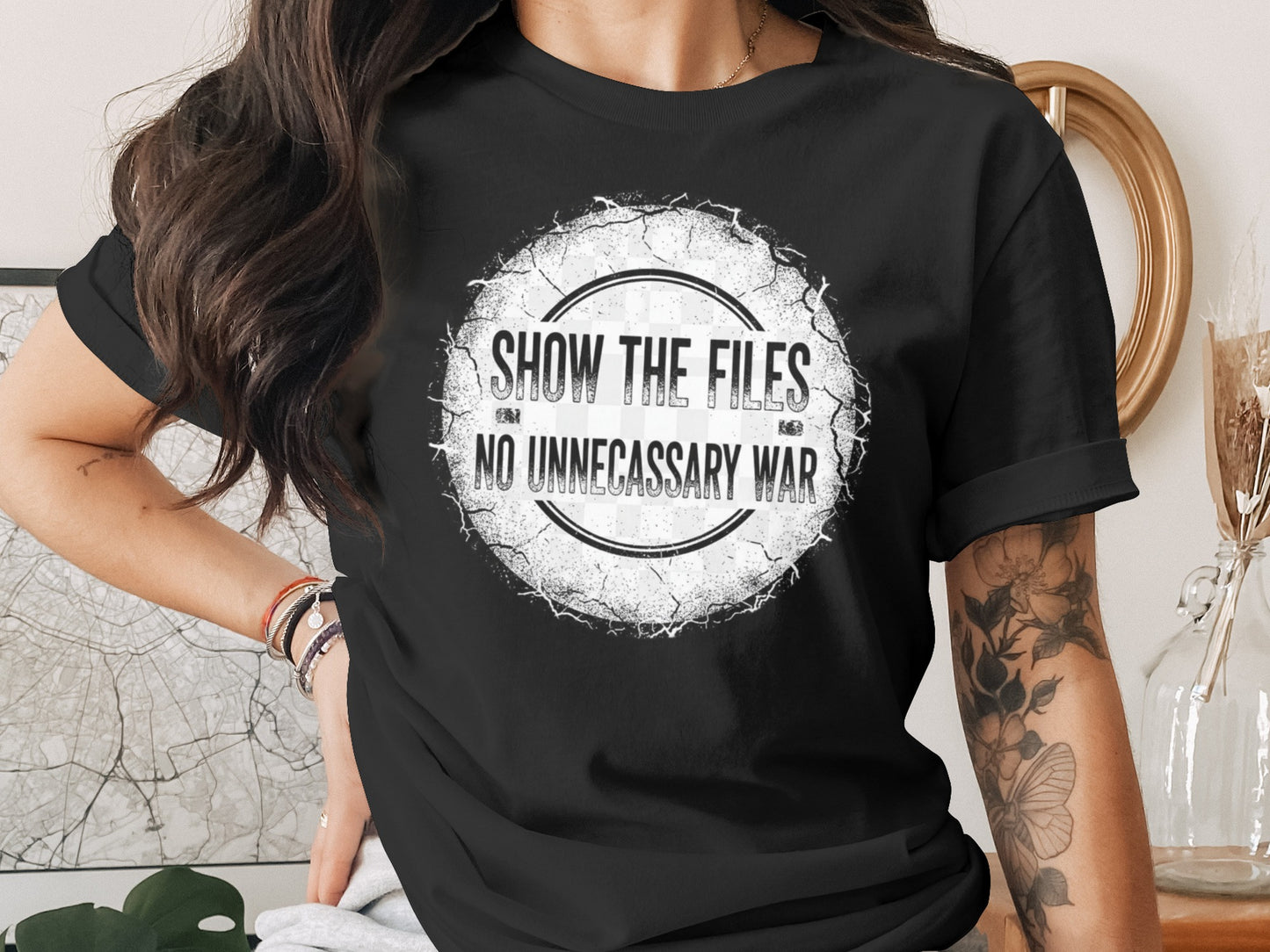 Show the Files No Unnecessary War Statement Tee