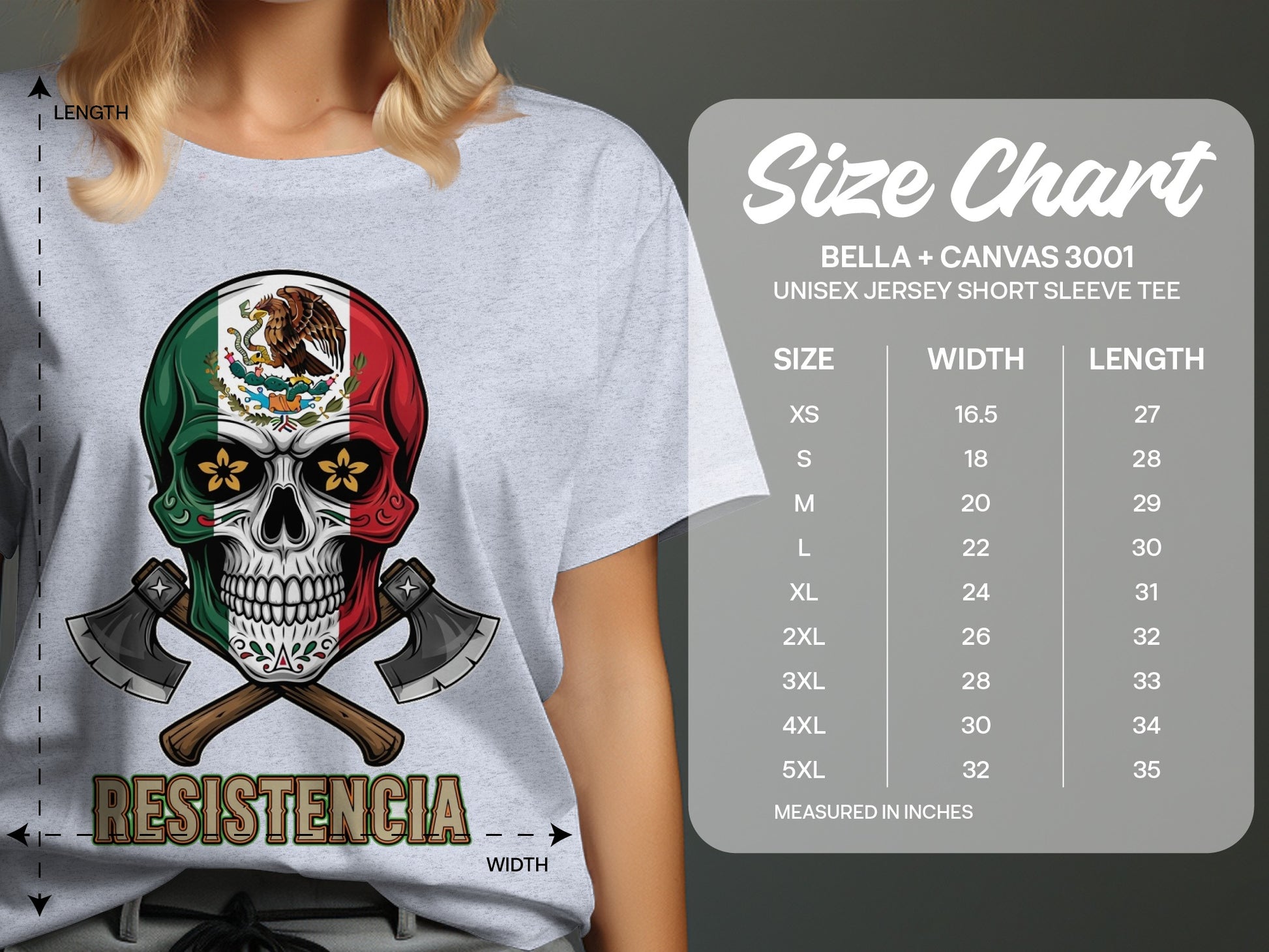 Mexican Skull Axe Printed Unisex Jersey Short Sleeve Tee product type
