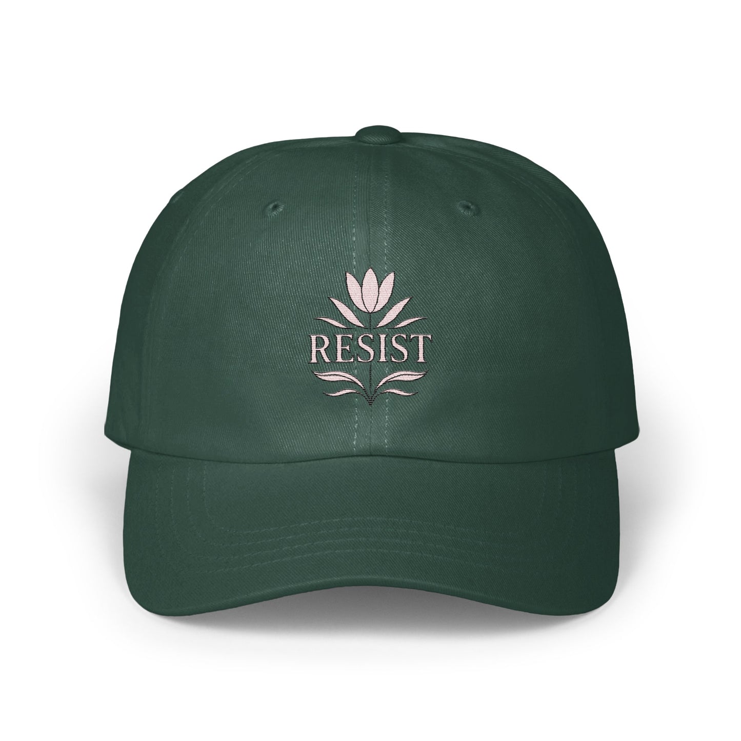 Resist Message Embroidered Green Cap product