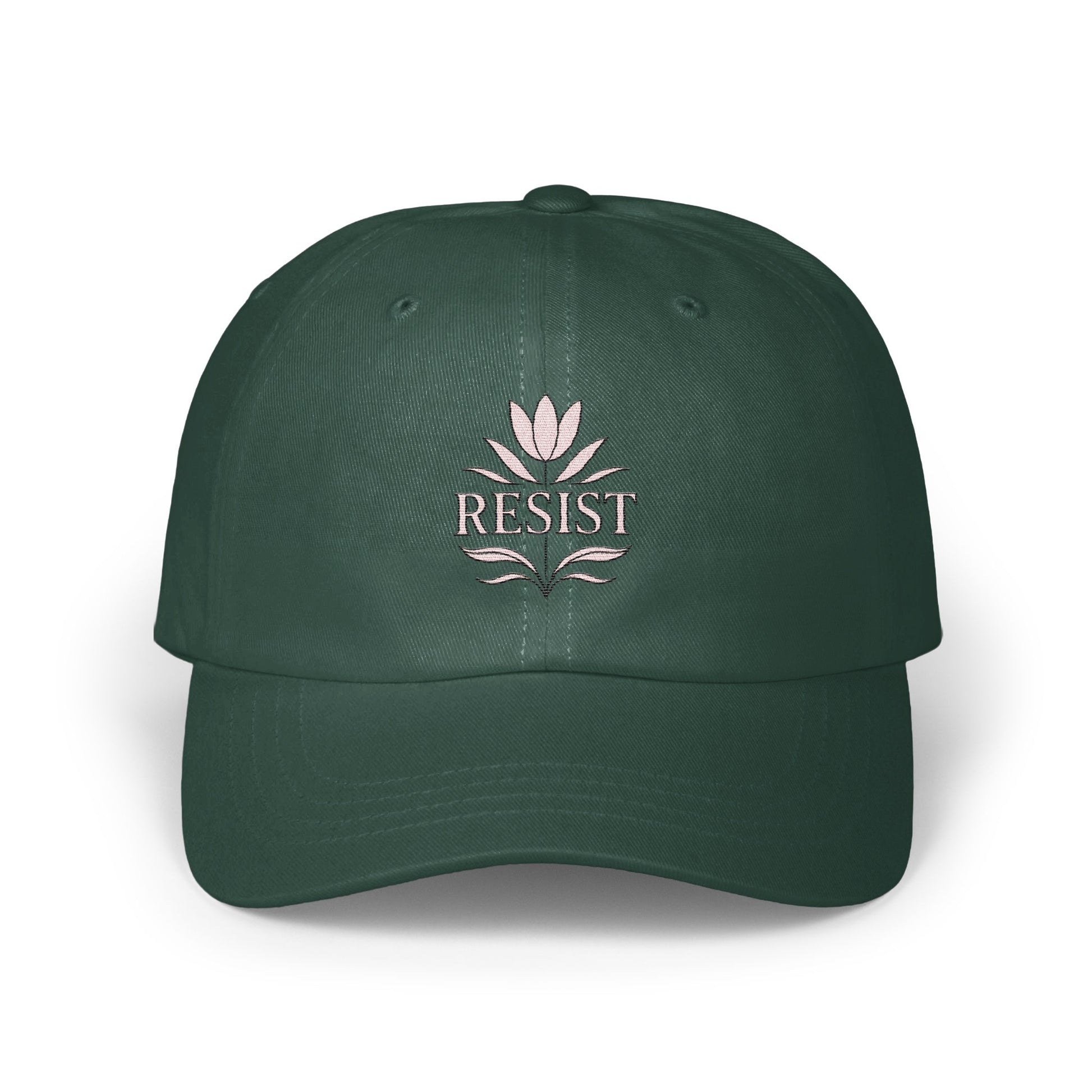 Resist Message Embroidered Green Cap product