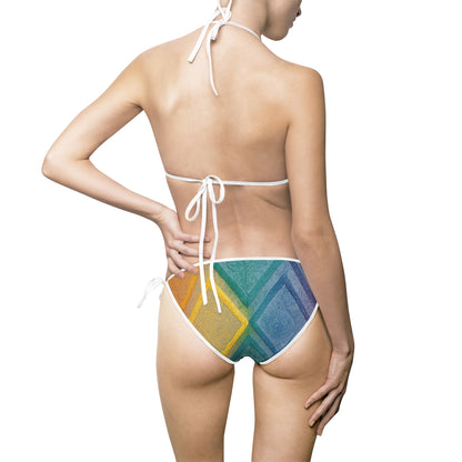 Pride Vibes Women's Bikini Swimsuit, LGBTQ+ Swimwear, Summer Beachwear, Pride Month Apparel, Colorful Beach Outfit