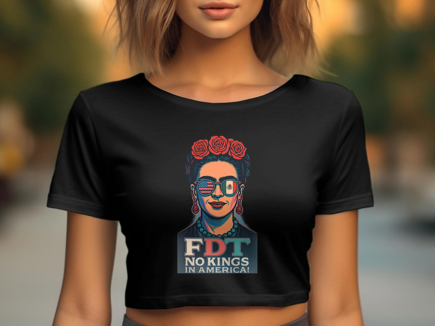 Contemporary Frida Graphic Crop Top Artistic Product Type