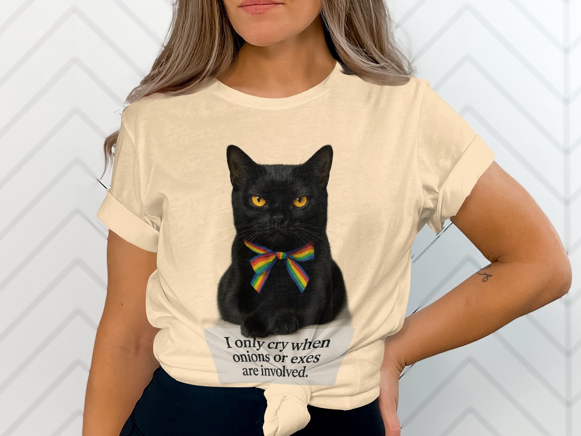I Only Cry When Onions or Exes Involved Cat Shirt product type