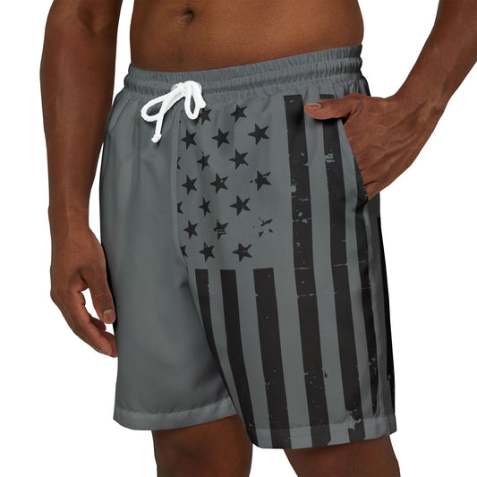 Patriotic Swim Shorts, 4th of July Swimwear, Unisex Beach Shorts, Fireworks Swim Trunks, Summer Pool Wear, Holiday Swim Attire