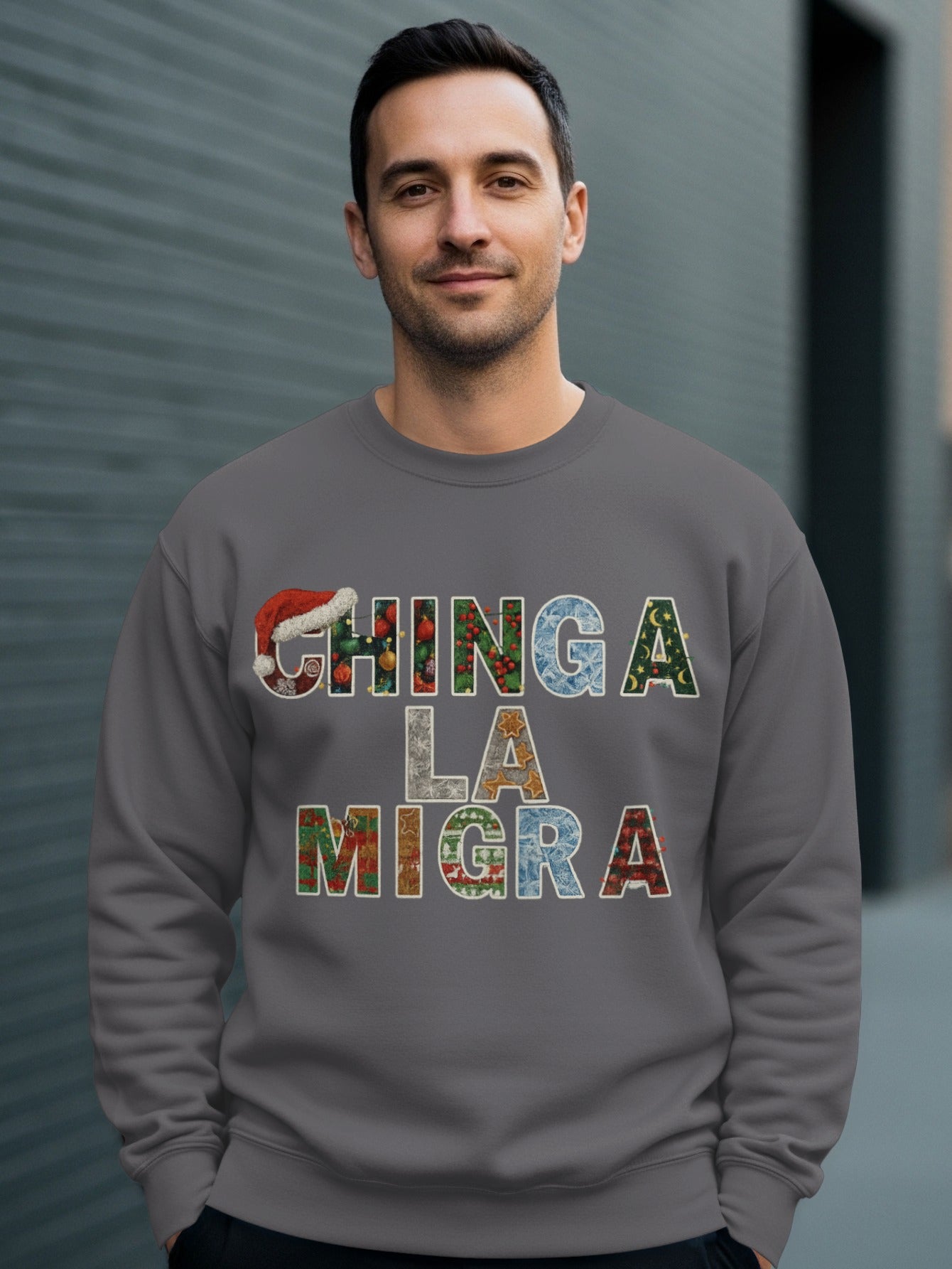 Chinga La Migra Festive Text Sweatshirt