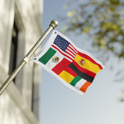 Multinational Flags Double-Sided Outdoor Flag — USA, Spain, Mexico, Germany & Ireland